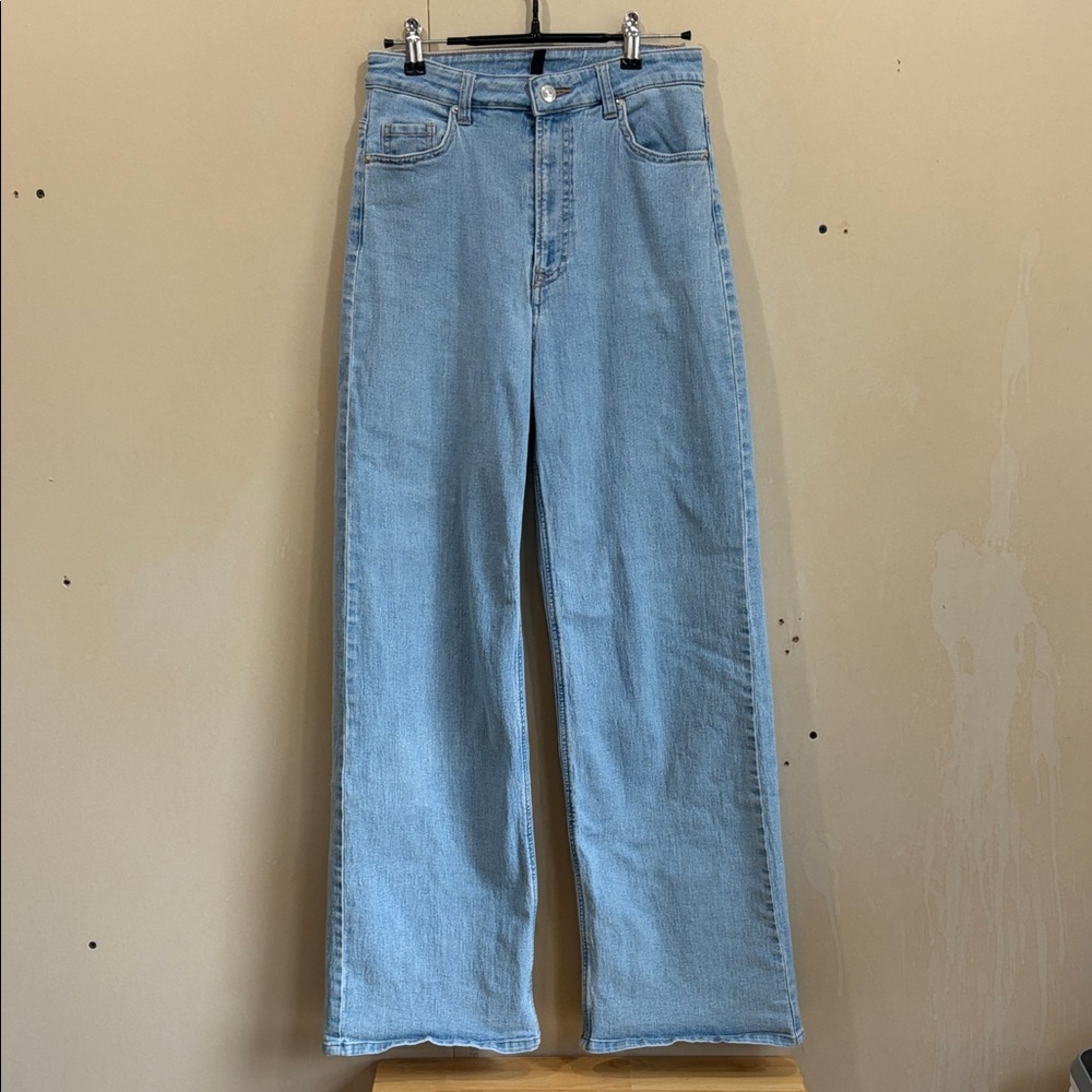 Divided by H&M Light Blue High-Rise Wide-Leg Jeans